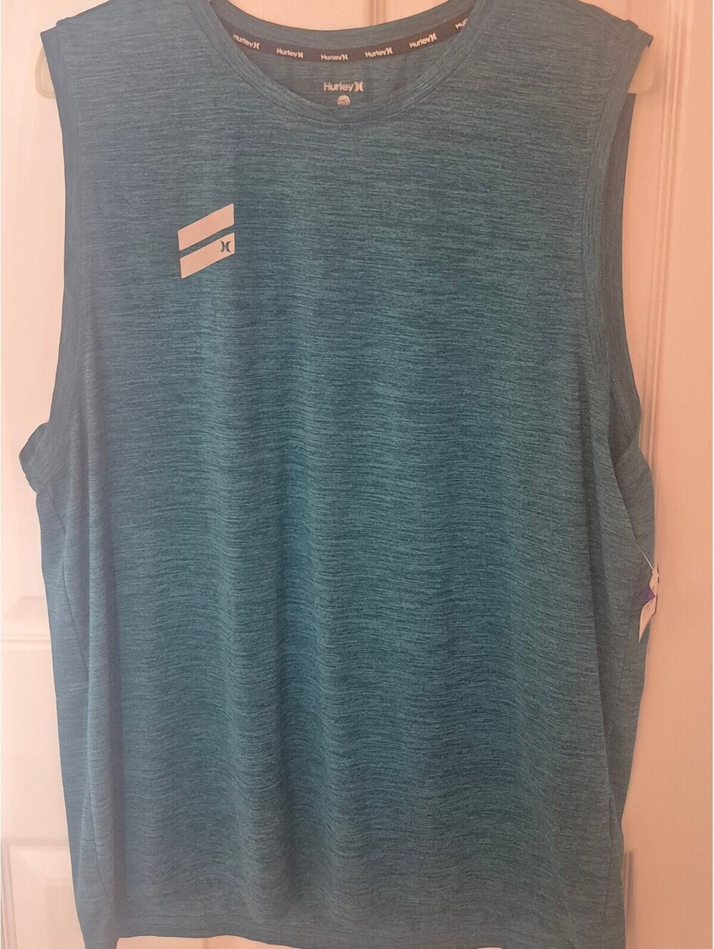 Hurley Men's Exist Breathe Performance Tank Top in Submarine Blue Heather